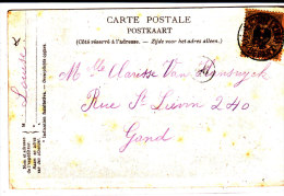 N°42 Càd Liège(Guillemins)/départ 21 AOUT 05 S/CP Gand Emploi Tardif De Ce TP.Obl.rare S/cette émission.TB - 1869-1888 Lion Couché (Liegender Löwe)