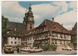 CP LUFTKURORT AMORBACH / ODENWALD MARIENSAULE AM MARKTPLATZ MIT KATH, KIRCHE, CAMION, AUTOS VOITURES, ALLEMAGNE - Amorbach