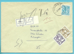 2091 Op Brief Met Stempel HERENTALS , Getaxeerd (taxe)TX 69+70 Met Stempel SCHOTEN - Lettres & Documents