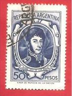 ARGENTINA - USATO - 1955 - José Francisco De San Martín (1778-1850) - 50 M$n - Michel AR 631 - Gebruikt