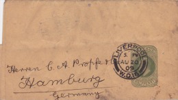 00754 Carta De Liverpool A Hamburg 1909 - Entiers Postaux