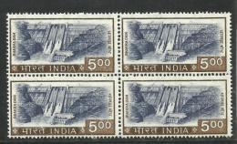 INDIA, 1976, DEFINITIVES,Definitive, 500 ONLY (Rs Not Indicated), Bhakra Nangal Dam,  Block Of 4, MNH, (**) - Unused Stamps