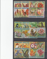 BURUNDI USED PA 289/312 AFRICAN BUTTERFLYS AND FLOWERS - Usados