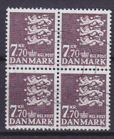 Denmark 1989 Mi. 940     7.70 Kr Small Arms Of State Kleines Reichswaffen 4-Block !! - Blocs-feuillets