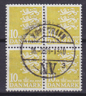 Denmark 1976 Mi. 626, 10.00 Kr Small Arms State Kleines Reichswaffen Old Engraving 4-Block Brotype KØBENHAVN NV. (*3)!! - Blocs-feuillets