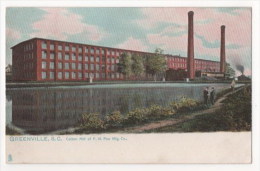 ETATS-UNIS - GREENVILLE, S.C. Cotton Mill Of F.W. Poe Mig. Co - Greenville