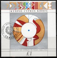 Cyprus 1990 - 30th Anniversary Of Republic Miniature Sheet MS784 With FDI Special Cancel VFU Cat £6.50 SG2015 - Used Stamps