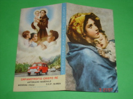 Calendarietto Anno1962 - Madonna RIPOSO Ferruzzi  - Auto Innocenti MINI MINOR - S.ANTONIO Orfanotrofio Maschile MESSINA - Kleinformat : 1961-70