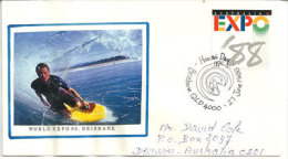 EXPO UNIVERSELLE BRISBANE (Australie) 1988, Pavillon De HAWAII, Lettre Adressée à DARWIN - Lettres & Documents