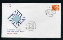 TURKEY 1986 FDC - X Th Turkish Congress Of History, Ankara, Sept. 22 - FDC