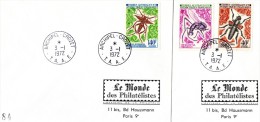 2 Plis Avec 3 Valeurs En 1° Jour Des N° 43/45 - Lettres & Documents