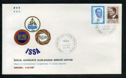 TURKEY 1987 FDC - Week Of International Cooperation In Social Security (ISSA), Ankara, Oct. 4 - FDC