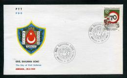 TURKEY 1989 FDC - The Day Of Civil Defence, Ankara, Feb. 28 - FDC