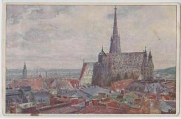 Austria - Wien - Panorama Mit Stefanskirche - Kunstler - Illustrateur - Kirchen