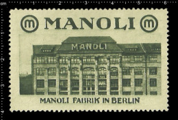 Old Original German Poster Stamp(cinderella,reklamem Arke)  Cigarette Factory Manoli - Tobacco Cigarettes Zigaretten - Tabak