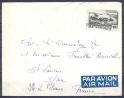 SAINT PIERRE ET MIQUELON   Lettre  Avec GRIFFE LINEAIRE  De ST SERVAN S MER Timbre Serie Courante  PAR AVION - Lettres & Documents