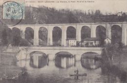 Cp , 87 , SAINT-LÉONARD , La Vienne , Le Pont Neuf Et Le Viaduc - Saint Leonard De Noblat