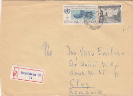 PRAGUE VIEW, UNICEF BUILDING, STAMPS ON REGISTERED COVER, 1972, CZEKOSLOVAKIA - Storia Postale