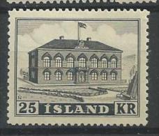 Islande 1952 N° 238  Neuf * MVLH Parlement Cote 200 Euros - Unused Stamps