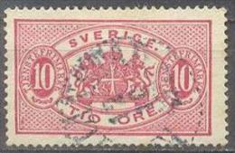 1881 Second Issue 10 Öre Mi 5Bb /Facit TJ16B / Sc O17  / YT 5 Used / Oblitéré / Gestempelt [lie] - Service