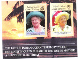 British Indian Ocean Territority BIOT 2000 Queen Mother 100th Birthday S/S MNH - Brits Indische Oceaanterritorium