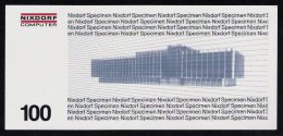 Test Note "NIXDORF" Testnote, 100 DM, 1970, Beids. Druck, Specimen, RRRRR, UNC - Specimen