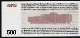 Test Note "NIXDORF" Testnote, 500 DM, 1970, Beids. Druck, Specimen, RRRRR, UNC - [17] Falsos & Especimenes