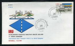 TURKEY 1988 FDC - International Road Transport Union 21st World Congress, Michel #2819; ISFILA #3213; Scott #B223. - FDC