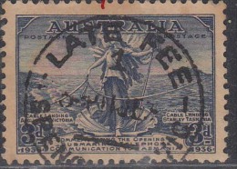 "LATE FEE" Postmark On 3d Used, Australia 1936, Amphitrite &  Submarine Telephone Link, Cable, Telecom, Mythology, - Usados