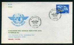 Türkiye 1984 FDC - 40th Anniversary Of The International Civil Aviation Organization (ICAO), Michel #2699; Scott #2299. - FDC