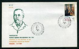 TURKEY 85 FDC - Centenary Of The Discovery Of The Hydrophobia Vaccine By Pasteur, Michel #2716; Scott #B212. - FDC