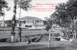 MESNIERES - LE CHATEAU - BEAU PLAN SUR LA COLLINE ST-AMADOR ET LE CHATEAU VUS DES BORDS DE LA BETHUNE- BELLE ANIMATION - - Mesnières-en-Bray