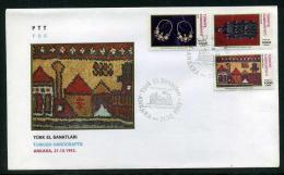 TURKEY 1993 FDC - Turkish Handcrafts, Michel #3005-07; ISFILA #3399-3401. - FDC