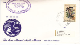 APOLLO 17 To Honour Coastal Radio Station Norfolk Island  AUSTRALIE 8 Decembre 1972 - Oceania
