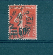 VARIÉTÉS FRANCE  1926 / 1927  N° 225 SEMEUSE 1 F 05 SURCHARGE = 50 C  OBLITÉRÉ DOS CHARNIÈRE 9  15   7 / 7 / 27  RARE - Used Stamps