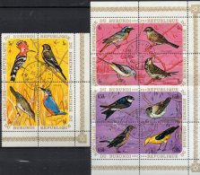 Singvögel WWF 1970 Burundi 633/644 In 3xER-Block O 15€ Gartenrotschwanz Stelze Pirol M/s Fauna Bloc Bird Sheet Bf Africa - Verzamelingen