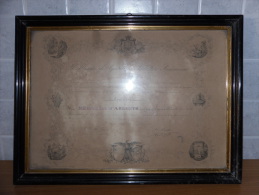 QUADRO MEDAGLIA D'ARGENTO DIPLOMA D'ONORE MINISTRO AGRICOLTURA COMMERCIO 1872 - Diplomas Y Calificaciones Escolares
