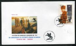 TURKEY 1999 FDC - 80th Anniversary Of ATATURK's Landing In Samsun; Samsun, May. 19 - FDC