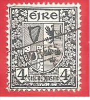 IRLANDA - EIRE - USATO - 1940 - Symbols - 4 P - Filigrana Multiple E - Michel IE 77 X - Used Stamps