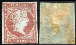 SPAIN 1855 QUEEN ISABELLA II SC#37 MH HR PART GUM CV$350  (2D013) - Neufs