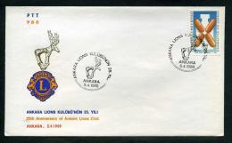 TURKEY 1989 FDC - 25th Anniversary Of Ankara Lions Club, Ankara, Apr. 5 - FDC