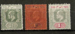 FIJI 1904-09 WATERMARK MULTIPLE CROWN CA SET SG 115/117 MOUNTED MINT Cat £75 - Fiji (...-1970)