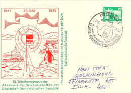 Carte De La 13 Ieme Expedition Allemande En Antarctique 1977-1979, Adressée A Quedlinbourg (Saxe-Anhalt) - Spedizioni Antartiche