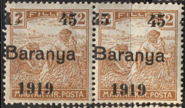 YUGOSLAVIA - UNGARN - CROATIA - BARANYA  - 45/2 Fil.  II+I Typ Ovpt -  "B" + ERROR Sans "5" - *MLH - 1919 - Nuovi