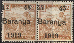 YUGOSLAVIA - UNGARN - CROATIA - BARANYA  - 45/2 Fil.  II+I Typ Ovpt -  "B" + ERROR Sans "5" - *MLH - 1919 - Ongebruikt