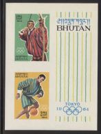 Bhutan - 1964 Tokyo Imperforate Block MNH__(THB-3750) - Bhutan