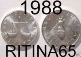 COPPIA RARA !!! 1 LIRA + 2 LIRE 1988 FDC !!! RARA - 1 Lira