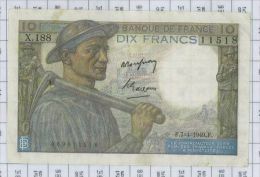 10 Francs Mineur, Ref Fayette 8-21, état TTB - 10 F 1941-1949 ''Mineur''