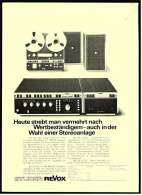 Reklame Werbeanzeige  ,  Studer Revox Stereoanlage  ,  Heute Strebt Man Vermehrt Nach Wertbeständigem  -  Von 1975 - Andere Geräte