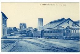 Carte Postale Ancienne Herbignac - La Gare - Chemin De Fer - Herbignac